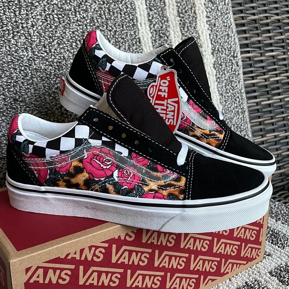 Vans Old Skool Rose/Animal Check True White Multi WMNS - Picture 6 of 16